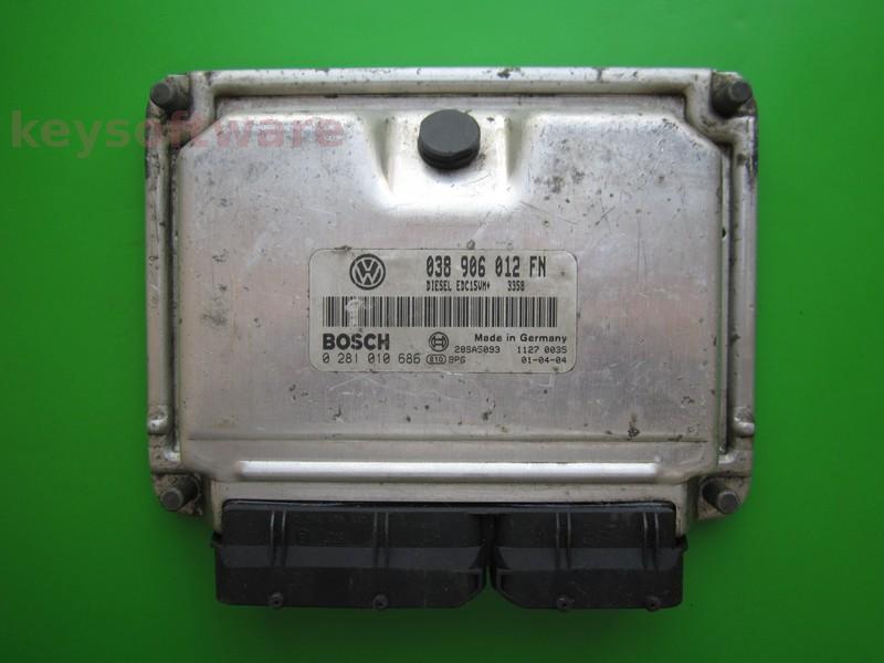 ECU Seat Leon 1.9TDI 038906012FN 0281010686 EDC15VM+ ALH