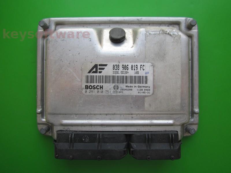 ECU Seat Alhambra 1.9TDI 038906019FC 0281010751 EDC15P+ AUY}