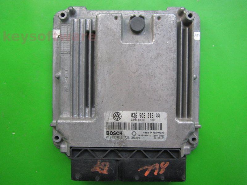 ECU Seat Altea 2.0TDI 03G906016AA 0281011728 EDC16U1 BKD