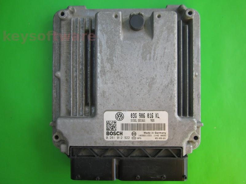 ECU Seat Altea 1.9TDI 03G906016KL 0281012922 EDC16U1 BKC {+