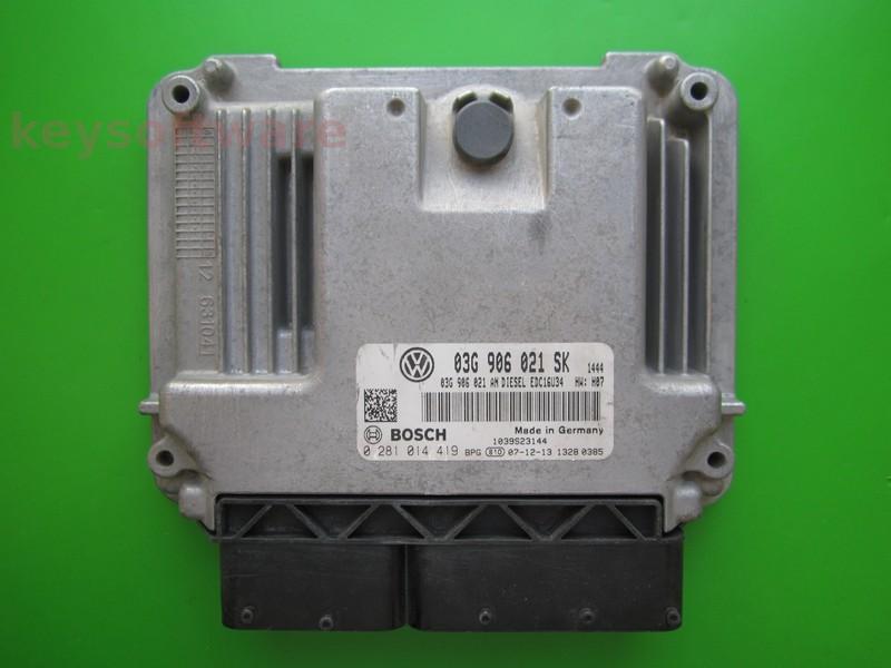 ECU Seat Toledo 1.9TDI 03G906021SK 0281014419 EDC16U34 BXE H07
