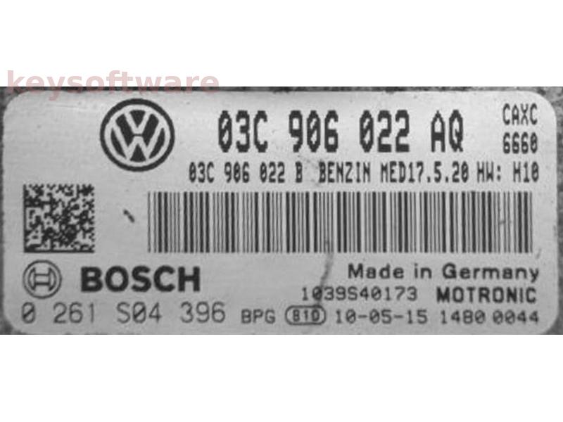 ECU Seat Toledo 1.4 03C906022AQ 0261S04396 MED17.5.20 CAXC H10 {