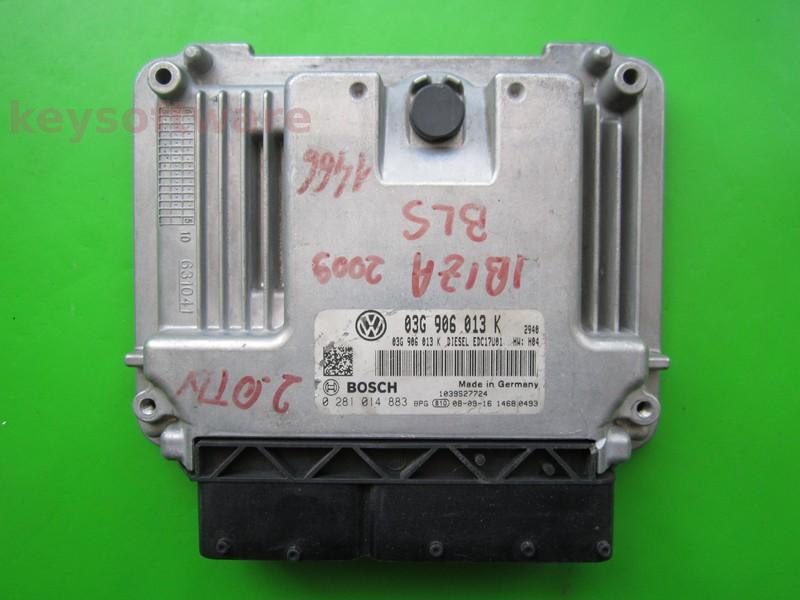 ECU Seat Ibiza 1.9TDI 03G906013K 0281014883 EDC17U01 BLS H04