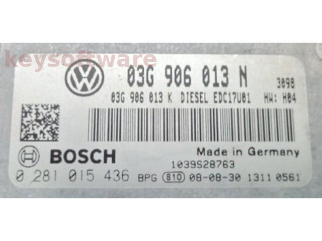 ECU Seat Ibiza 1.9TDI 03G906013N 0281015436 EDC17U01 BXJ{