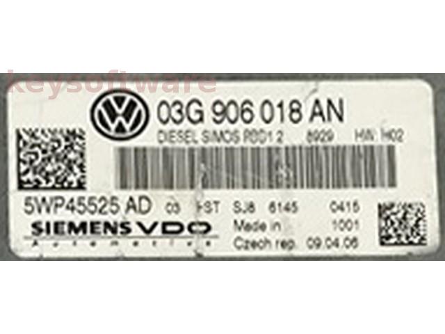 ECU Seat Leon 2.0TDI 03G906018AN 5WP45525 SIMOS PPD1.2 BMN {