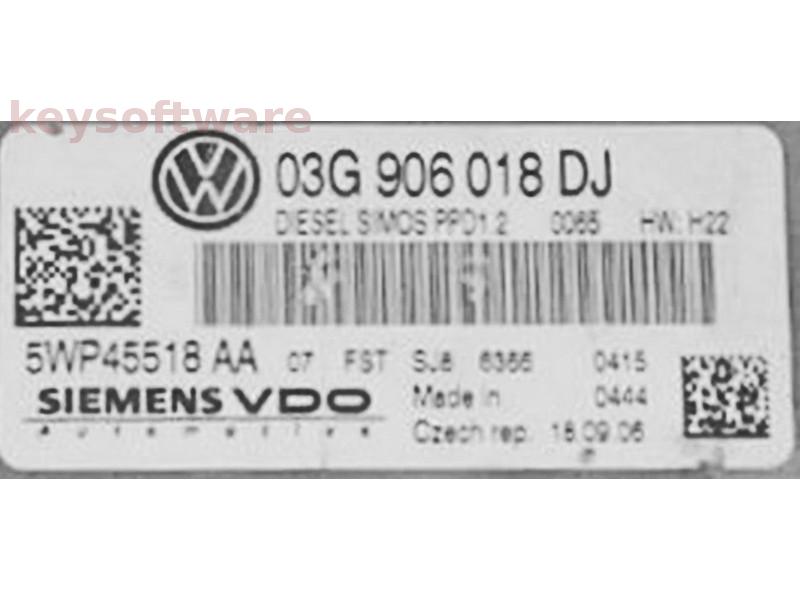 ECU Seat Altea 2.0TDI 03G906018DJ 5WP45518 SIMOS PPD1.2 {