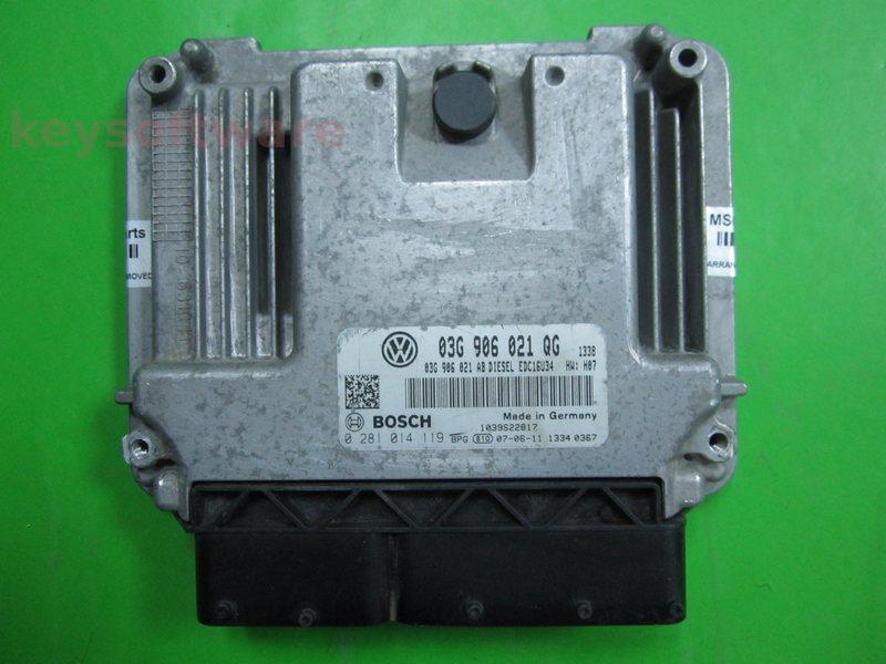 ECU Seat Altea 1.9TDI 03G906021QG 0281014119 EDC16U34 BLS H07