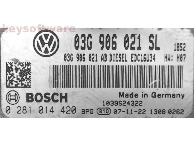ECU Seat Altea 1.9TDI 03G906021SL 0281014420 EDC16U34 BLS H07{