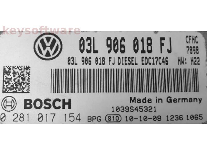ECU Seat Leon 2.0TDI 03L906018FJ 0281017154 EDC17C46 CFHC{