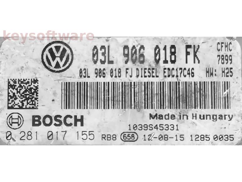 ECU Seat Leon 2.0TDI 03L906018FK 0281017155 EDC17C46 CFHC{