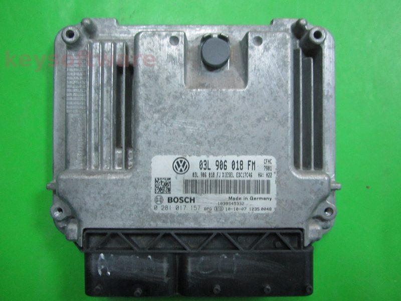 ECU Seat Altea 2.0TDI 03L906018FM 0281017157 EDC17C46 CFHC H22