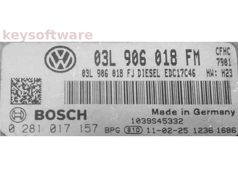 ECU Seat Altea 2.0TDI 03L906018FM 0281017157 EDC17C46 CFHC H23 {