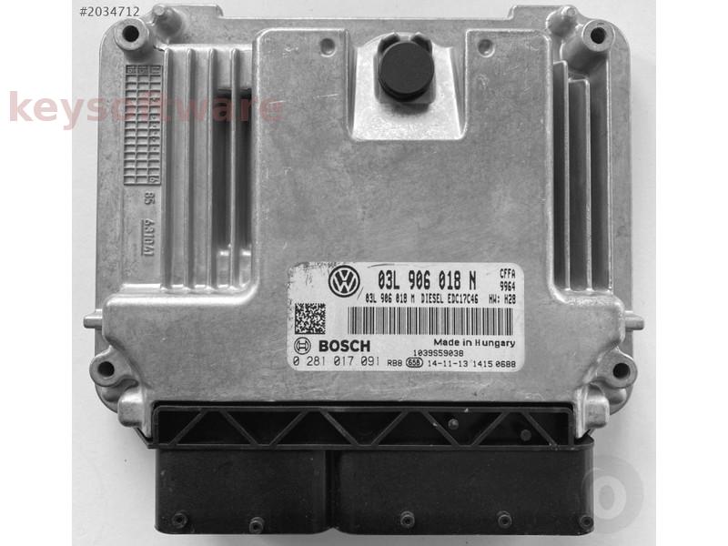 ECU Seat Alhambra 2.0TDI 03L906018N 0281017091 EDC17C46 CFFA H28