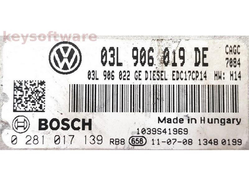 ECU Seat Exeo 2.0TDI 03L906019DE 0281017139 EDC17CP14 CAGC H14 {