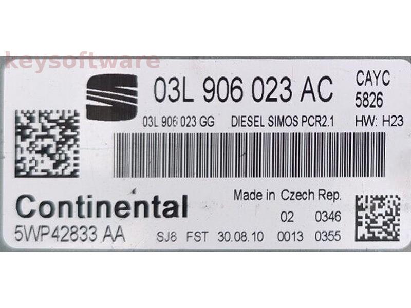 ECU Seat Leon 1.6TDI 03L906023AC 5WP42833 SIMOS PCR2.1 CAYC {