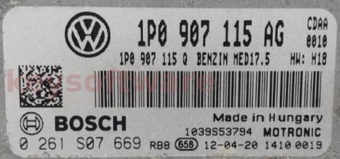 ECU Seat Leon 1.8 1P0907115AG 0261S07669 MED17.5 CDAA {