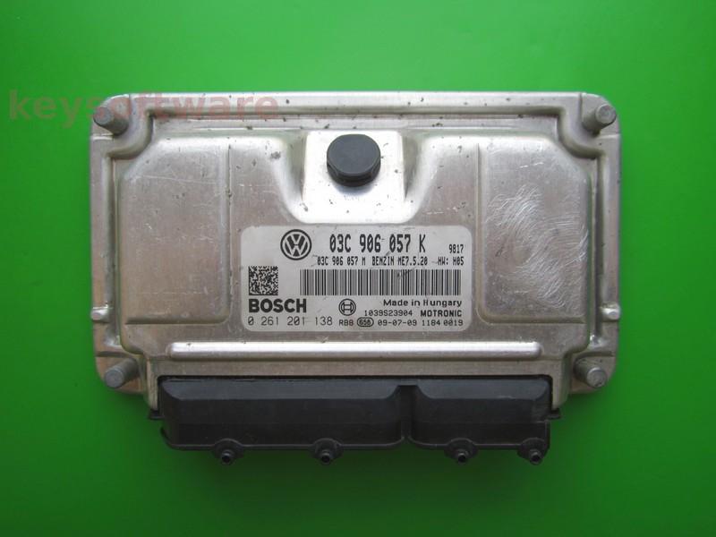 ECU Skoda Fabia 1.6 03C906057K 0261201138 ME7.5.20 BTS