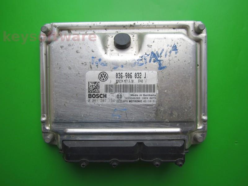 ECU Skoda Octavia 1.4 036906032J 0261207194 ME7.5.10 BCA