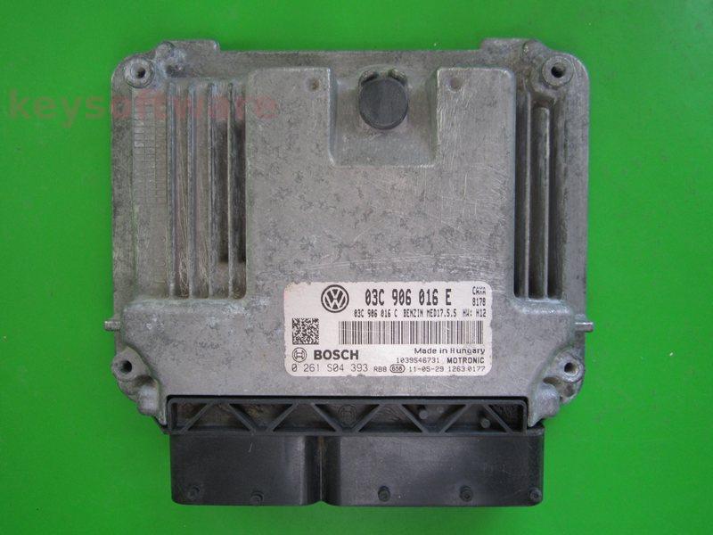 ECU Skoda Octavia 1.4 03C906016E 0261S04393 MED17.5.5 CAXA H12