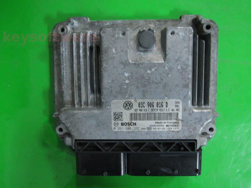 ECU Skoda Octavia 1.4 03C906016D 0261S04392 MED17.5.5 CAXA H02