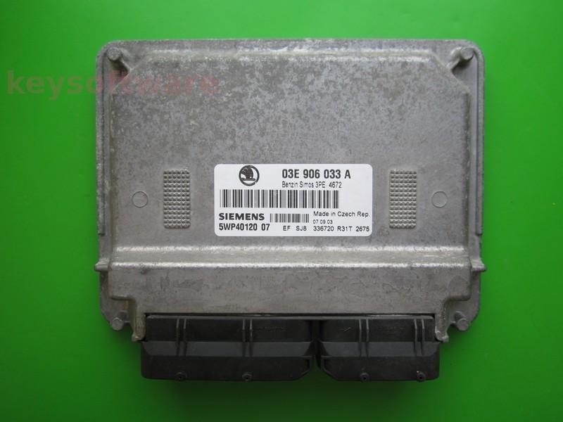 ECU Skoda Fabia 1.2 03E906033A 5WP40120 SIMOS 3PE AZQ