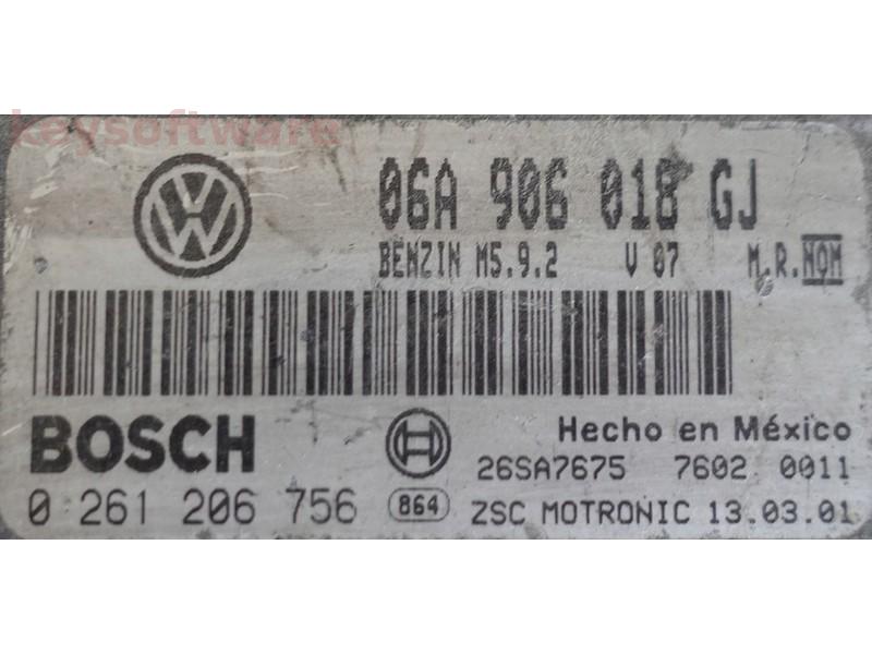 ECU VW Beetle 2.0 06A906018GJ 0261206756 M5.9.2 AQY {