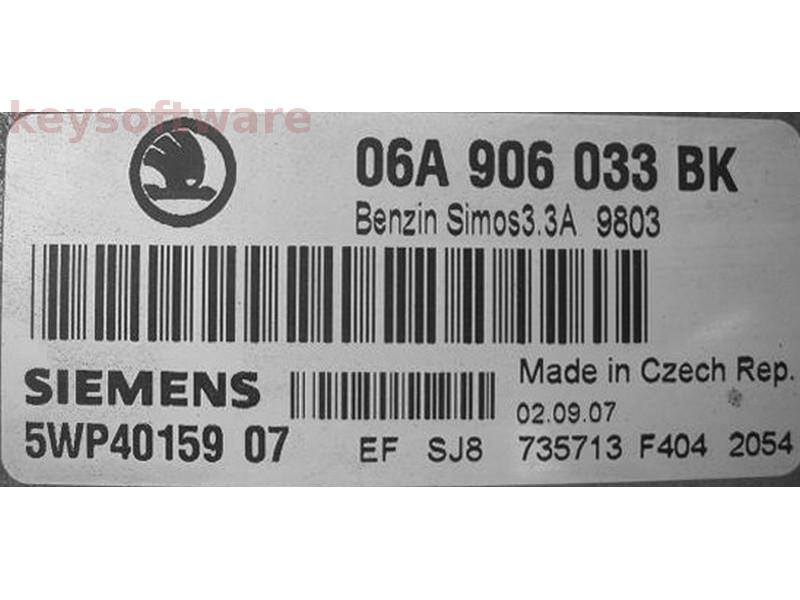 ECU Skoda Octavia 1.6 06A906033BK 5WP40159 SIMOS 3.3A {