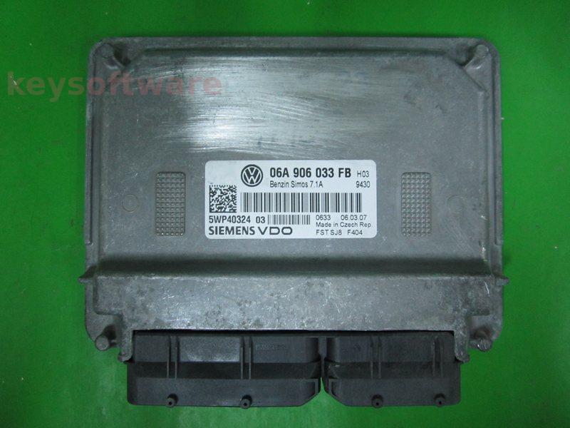 ECU Skoda Octavia 1.6 06A906033FB 5WP40324 SIMOS 7.1A BSE
