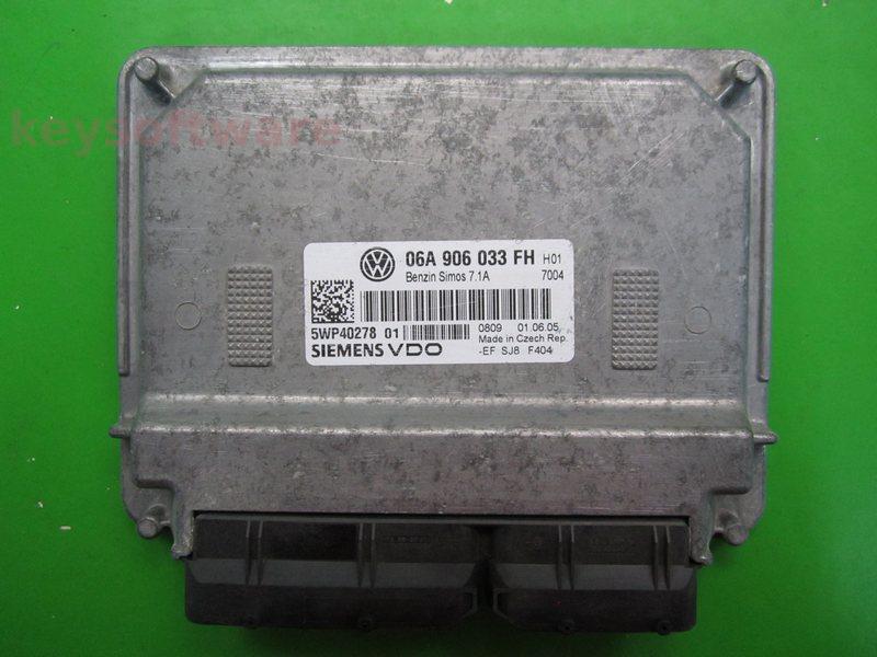 ECU Skoda Octavia 1.6 06A906033FH 5WP40278 SIMOS 7.1A BSE }+