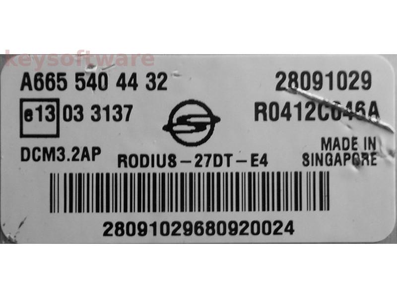 ECU Ssangyong Rodius 2.7CDI A6655404432 28091029 DCM3.2AP {