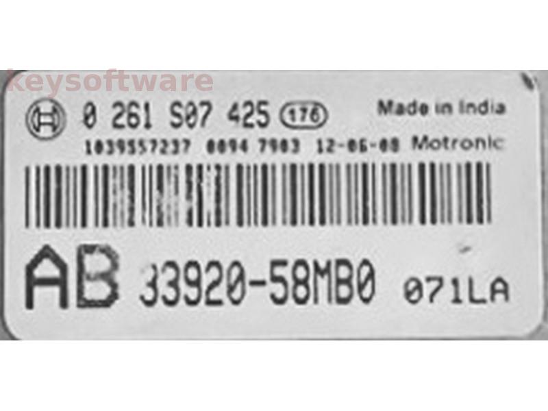 ECU Suzuki Swift 33920-58MB0 0261S07425 ME17.9.51{