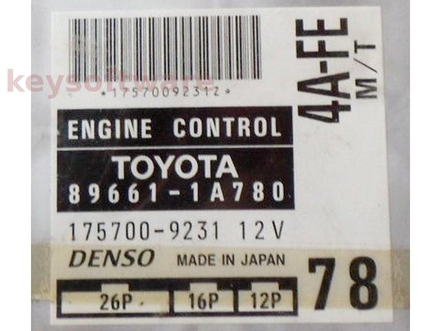 ECU Toyota Corolla 1.6 89661-1A780 175700-9231 {