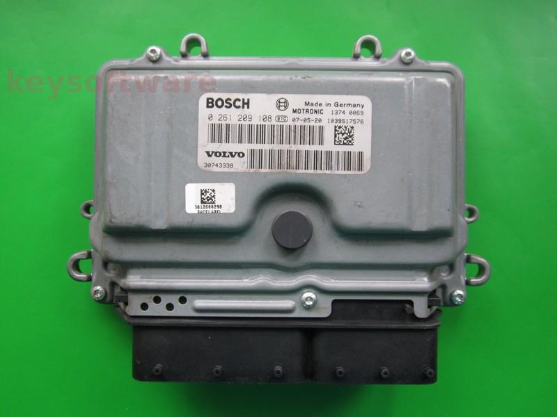 ECU Volvo S80 2.5 30743338 0261209108 ME9.0