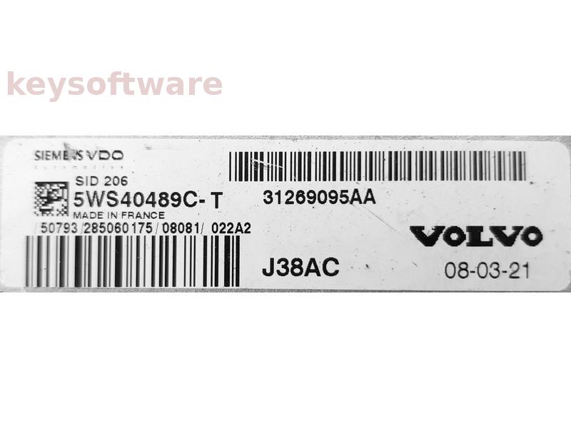 ECU Volvo V50 2.0D 31269095AA 5WS40489C-T SID206