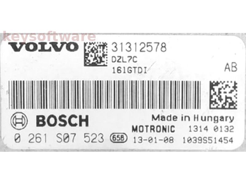 ECU Volvo V60 1.6 31312578 0261S07523 MED17.0