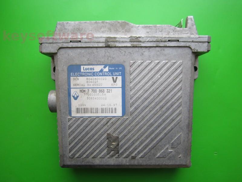 ECU Volvo V40 1.9TD 7700103515A HOM7700868321 DCN