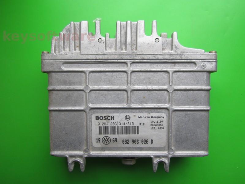 ECU VW Golf3 1.6 032906026D 0261203314 MA1.3