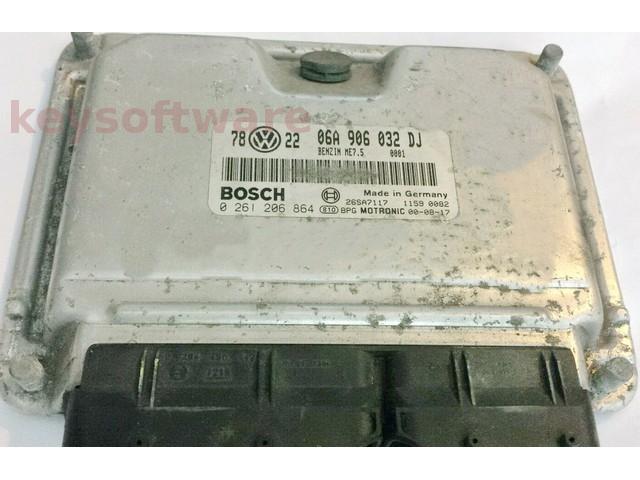 ECU Audi A3 1.8 06A906032DJ 0261206864 ME7.5 AUM {