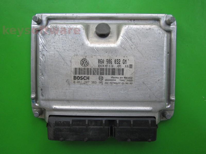 ECU VW Beetle 2.0 06A906032GM 0261207363 ME7.5 AZJ {