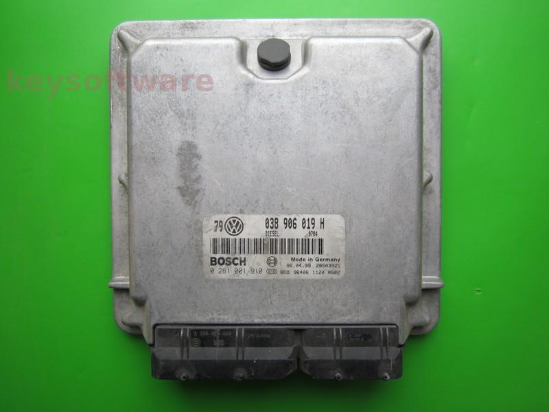 ECU VW Bora 1.9TDI 038906019H 0281001910 EDC15P AJM