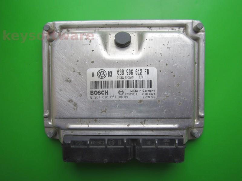 ECU VW Golf4 1.9TDI 038906012FB 0281010651 EDC15VM+ ASV