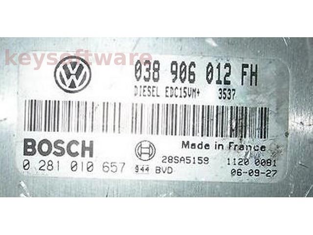 ECU VW Beetle 1.9TDI 038906012FH 0281010657 EDC15VM+ ALH{+