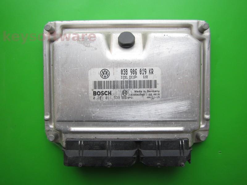 ECU VW Beetle 1.9TDI 038906019KR 0281011539 EDC15P+