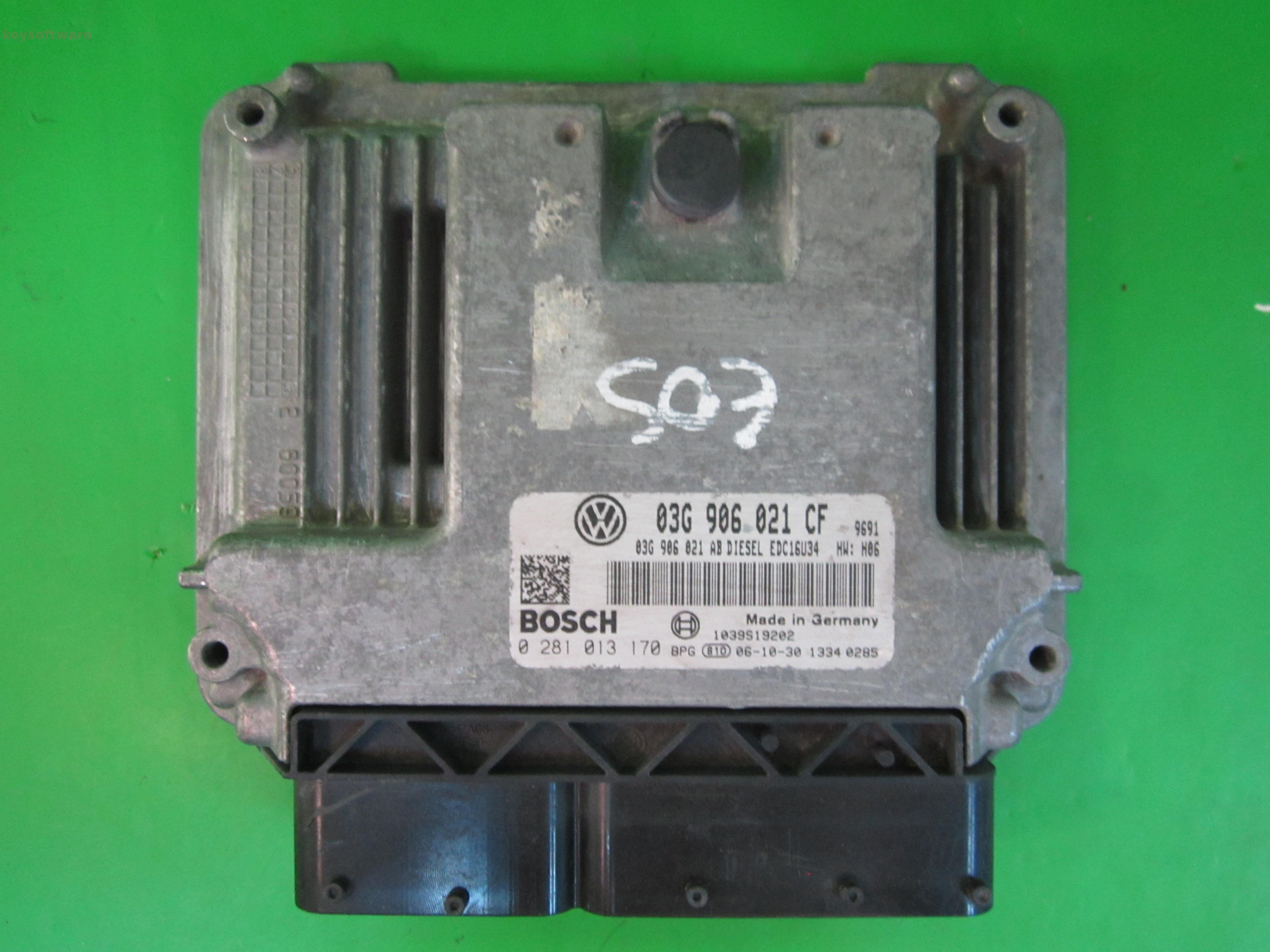 ECU VW Eos 2.0TDI 03G906021CF 0281013170 EDC16U34 BMM H06