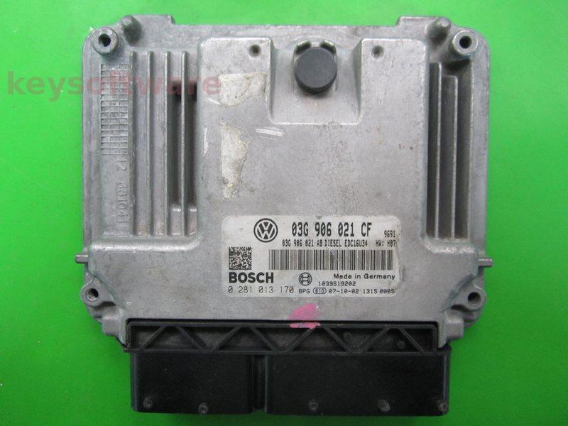 ECU VW Eos 2.0TDI 03G906021CF 0281013170 EDC16U34 BMM H07