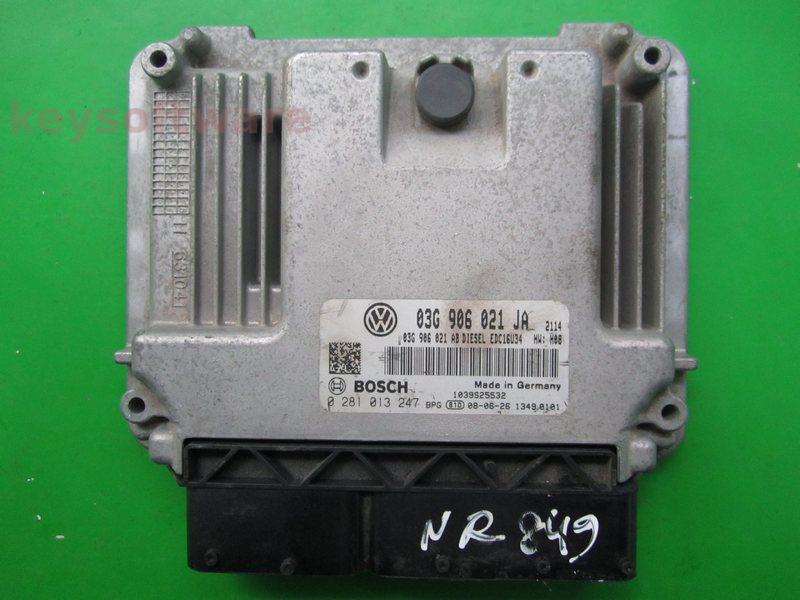ECU VW Caddy 2.0TDI 03G906021JA 0281013247 EDC16U34 BMM H08