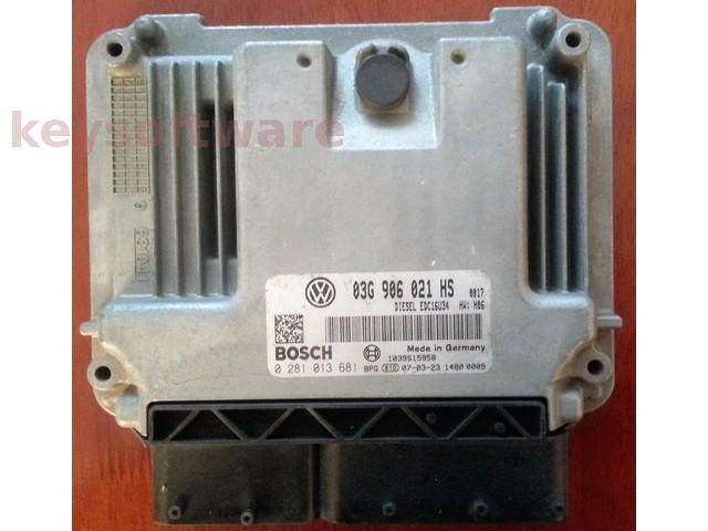 ECU VW Caddy 1.9TDI 03G906021HS 0281013681 EDC16U34 BLS H06{