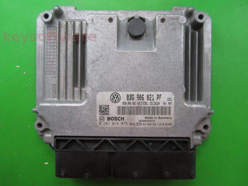 ECU VW Caddy 1.9TDI 03G906021PF 0281014075 EDC16U34 BLS H07