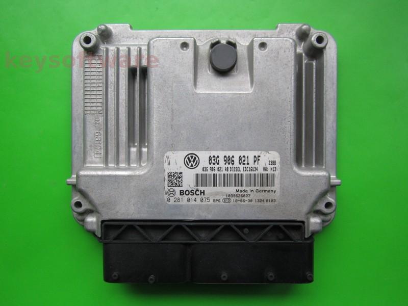 ECU VW Caddy 1.9TDI 03G906021PF 0281014075 EDC16U34 BLS H13