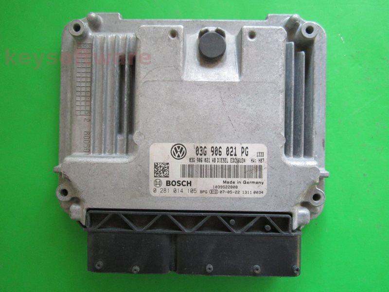 ECU VW Caddy 1.9TDI 03G906021PG 0281014105 EDC16U34 BLS H07 }